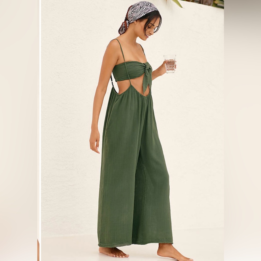 Nwt the wrenley gauze cotton suspender pant set